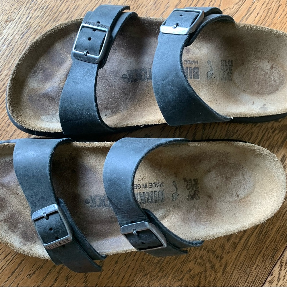 Birkenstock Sierra CT Women’s Size 37 or US 7 Black Oiled Leather Sandal - Picture 13 of 15